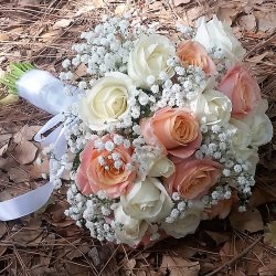 זר כלה אפרסק לבן