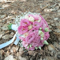 זר כלה ליזיאנטוסים בורוד לבן