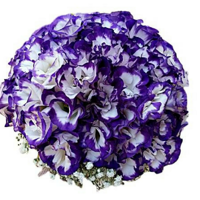 זר כלה ליזיאנטוסים סגול לבן