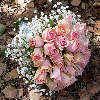 זר כלה ורוד עתיק