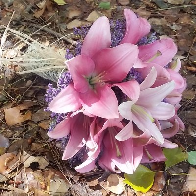 זר כלה ליליות ורודות