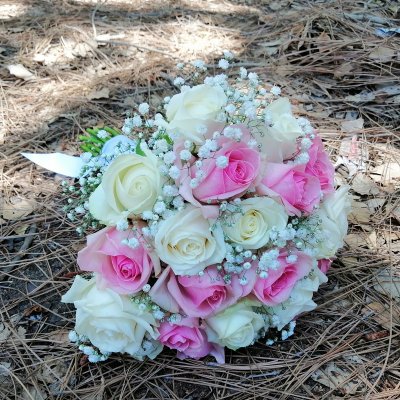 זר כלה בורוד ולבן