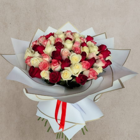 זר ורדים צבעוני