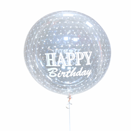 באבל שקוף גדול- HAPPY BIRTHDAY